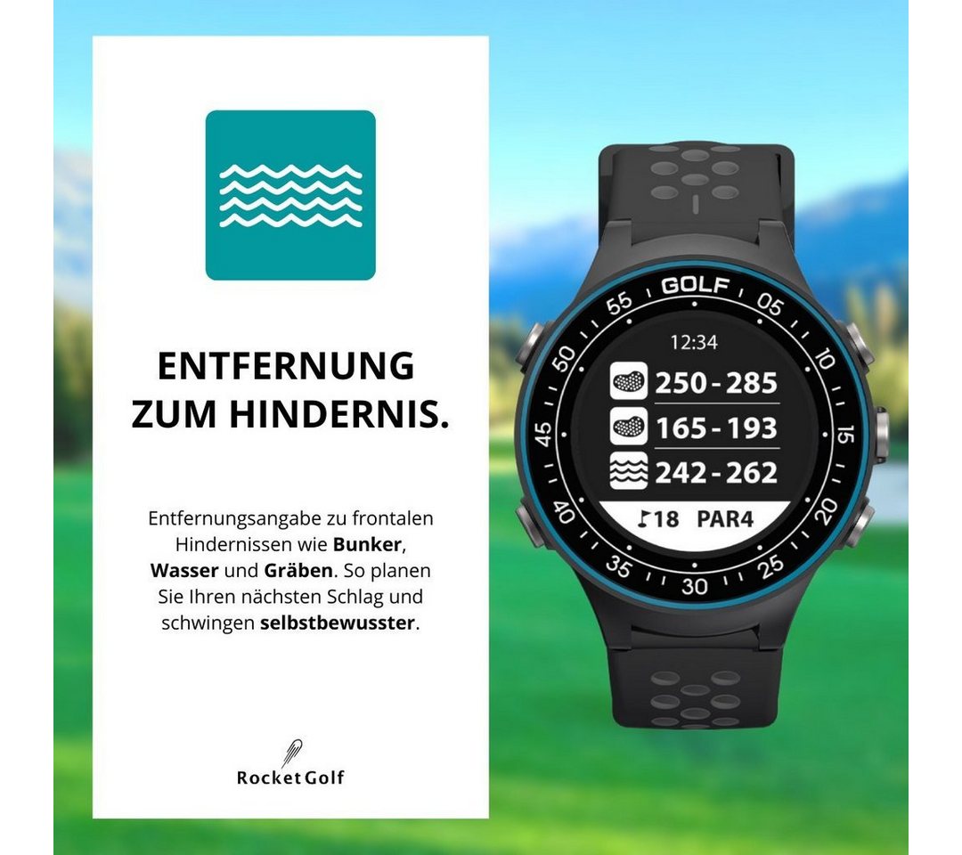 RocketGolf Golfuhr Par.4 (3. Gen) Golf-GPS-Uhr (Einfach & Schlicht, 40.000+ Golfplätze, Schrittzähler, gratis Updates) Bild 4