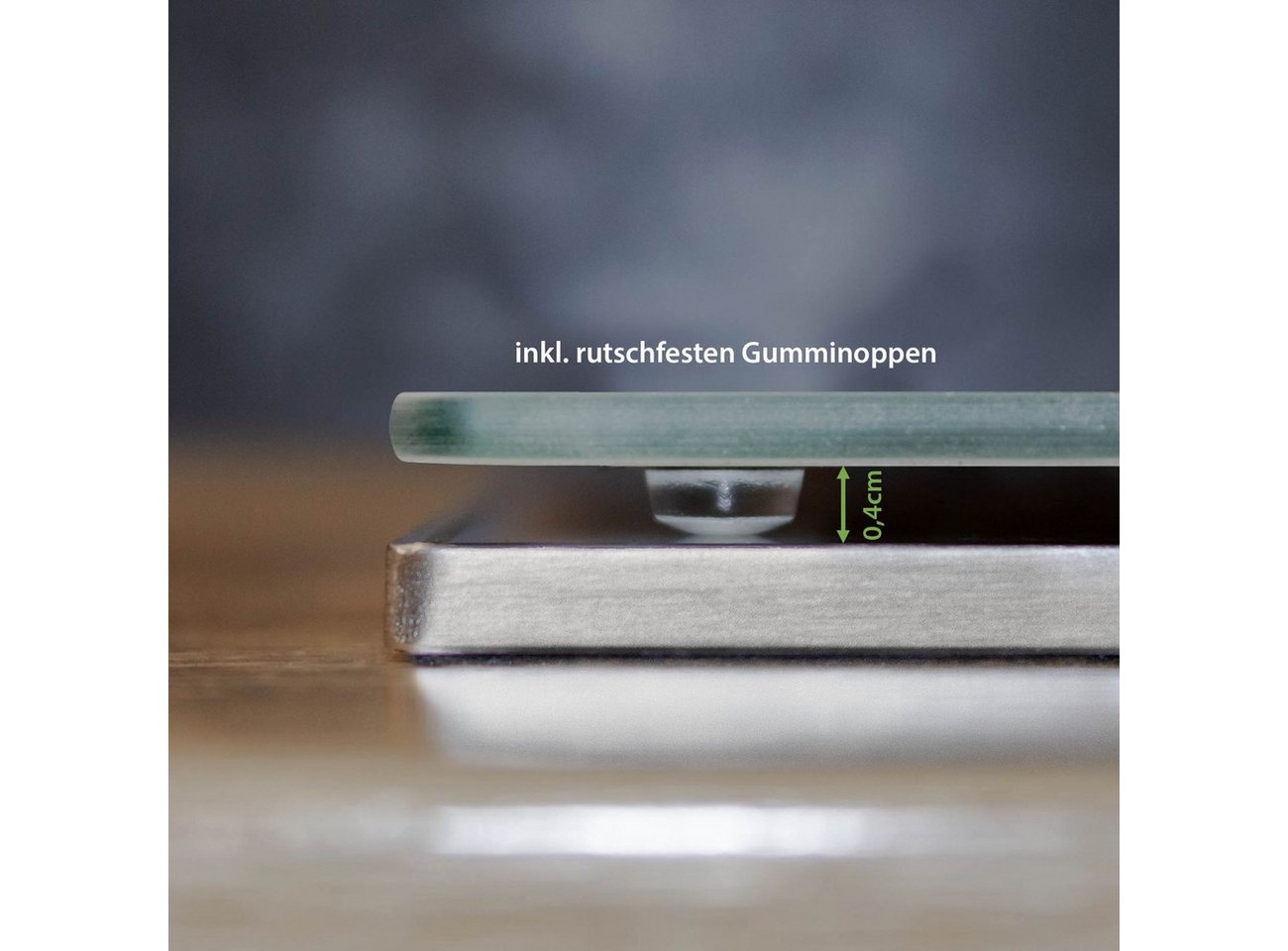 banjado Herd-Abdeckplatte einteilig aus Glas mit Motiv weiß, (gehärtet, 1 tlg., inkl. selbstklebende Gummifüßchen)