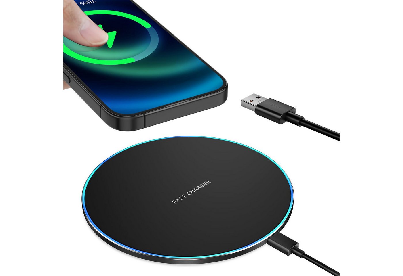 YI 15W Wireless Charger Induktive Ladegerät Für Apple Iphone/samsung Wireless Charger (1-tlg) Bild 3