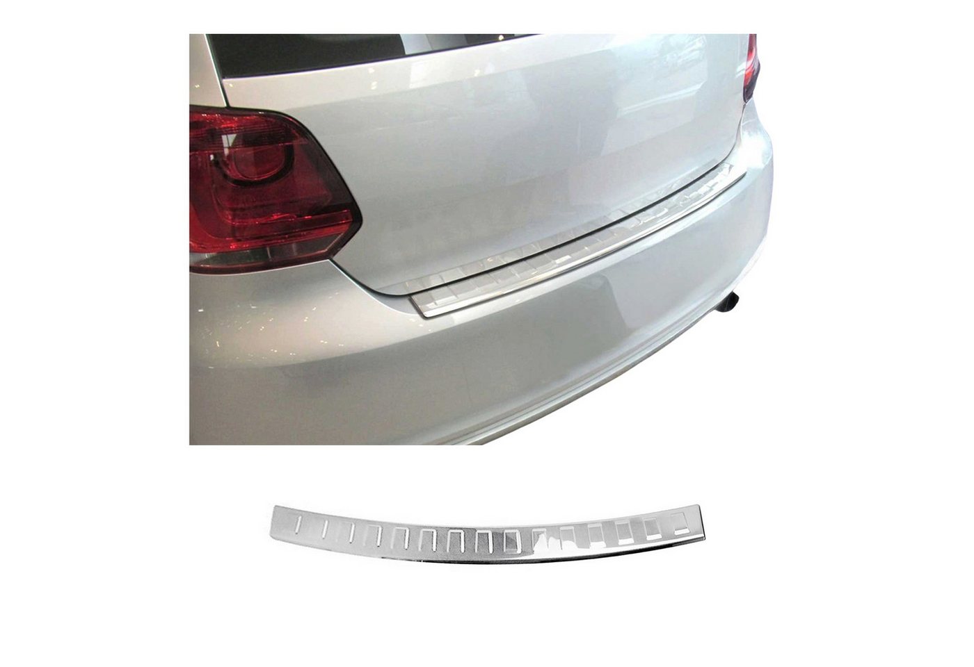 OMAC Ladekantenschutz für VW Polo 6R 2009-2017 Edelstahl Silber, Zubehör für VW Polo 6R 2009-2017, Langlebig,Einfache Reinigung,Einfache Installation,Rostbeständig Bild 2