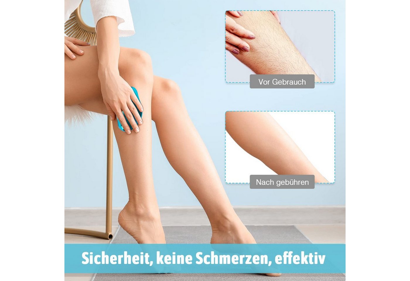 COOL-i ® Epilierer Kristall Haarentferner,Wiederverwendbar für glatte Haut, sanfte Haarentfernung ohne Klinge, Chemie & Plastik Bild 3