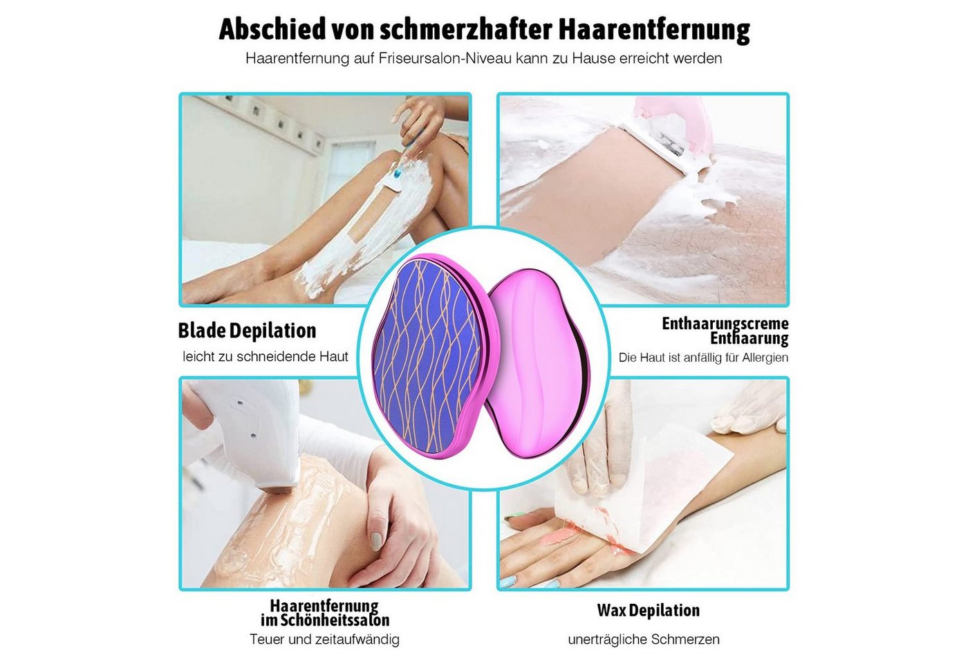 COOL-i ® Epilierer Kristall Haarentferner,Wiederverwendbar für glatte Haut, sanfte Haarentfernung ohne Klinge, Chemie & Plastik Bild 4