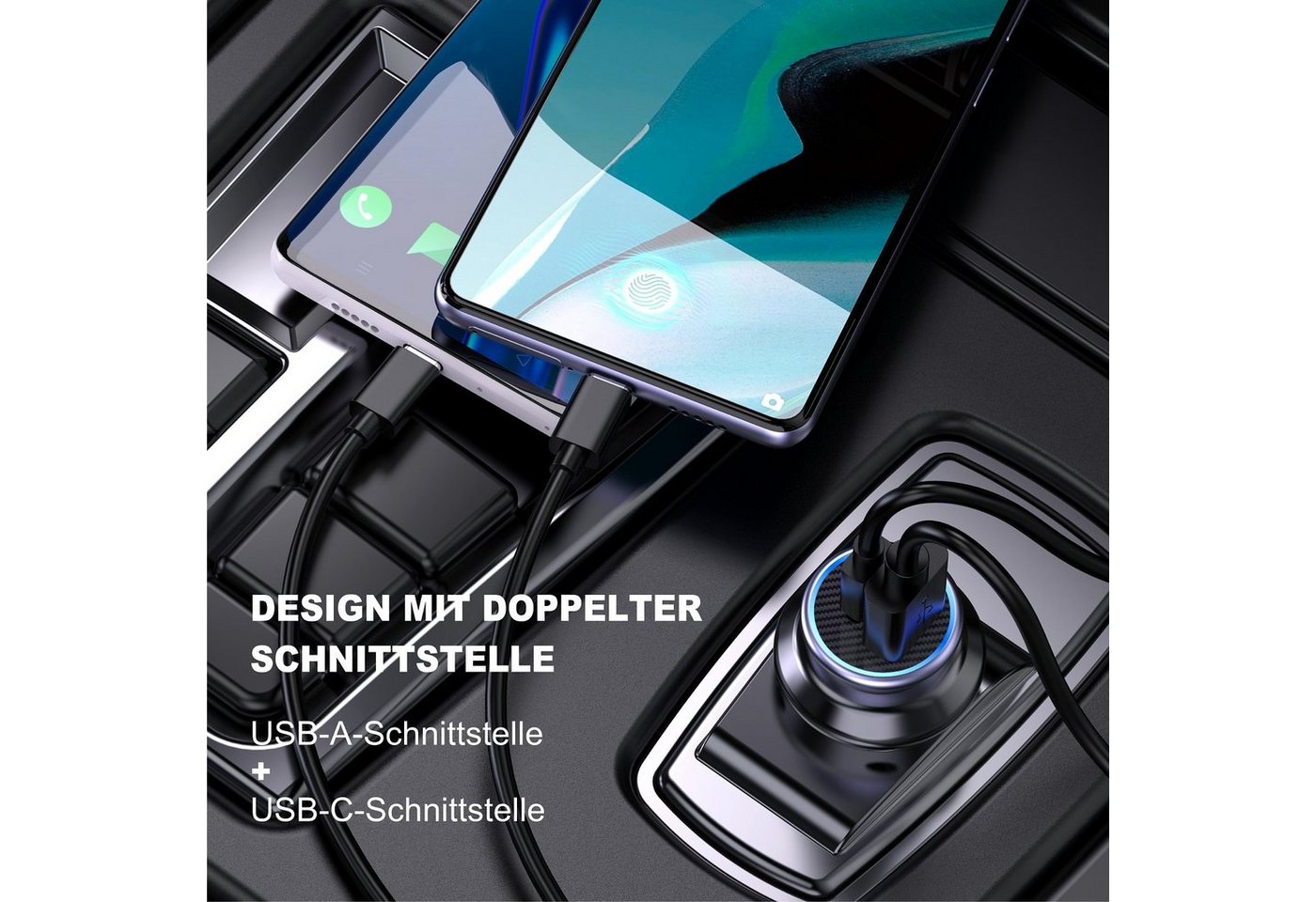 neue dawn 60W USB KFZ Ladegerät Auto Schnellladegerät für iPhone Samsung Huawei USB-Ladegerät (für Samsung Galaxy S25 S24 S23 S22 S22+ S21 A56 A17 A54 A26 A55 A34, für iPhone 17 pro max/17/17 pro/Air/16e/16 15 14 13 12 pro max) Bild 2