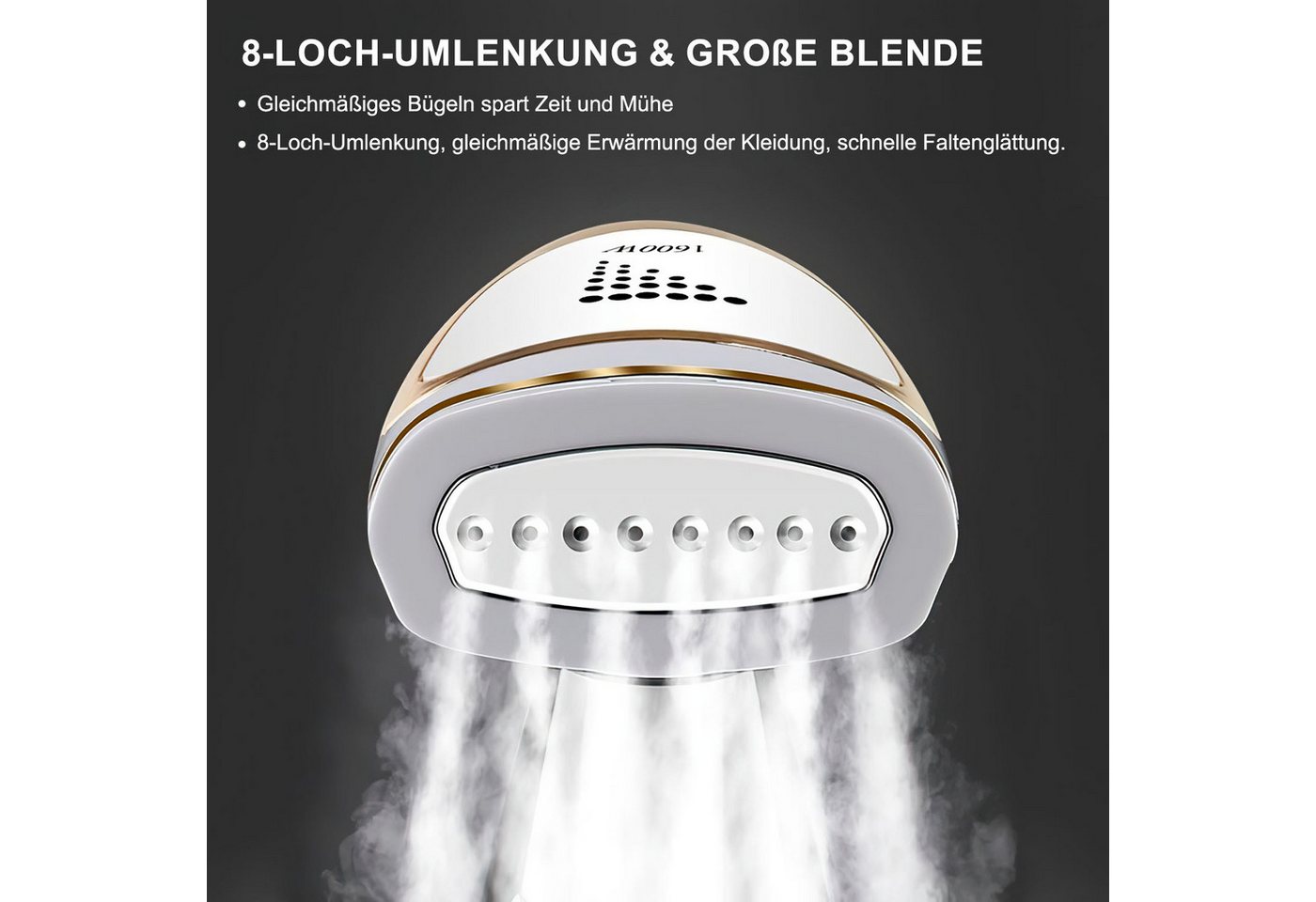 AIMAX Reise-Dampfbügeleisen Steamer Dampfglätter Reise 1600W Dampfbürste Dampfbügel 250ml, für Bügeln im Urlaub Hand Reisesteamer Handheld Handdampfer Bild 2