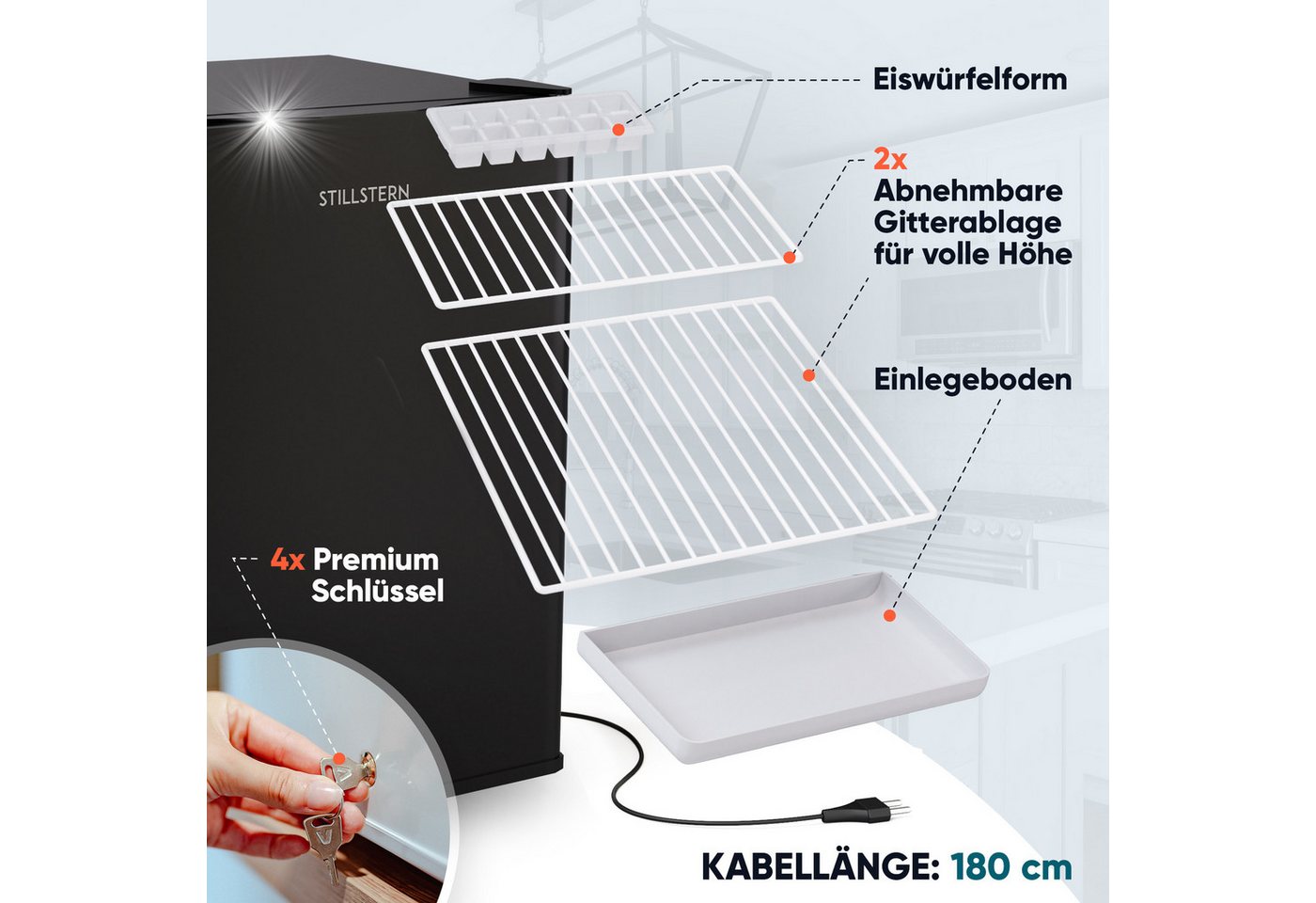 Stillstern Gefrierschrank MGS 42.3, 63.2 cm hoch, 47 cm breit, 4 Sterne Technologie Bild 2