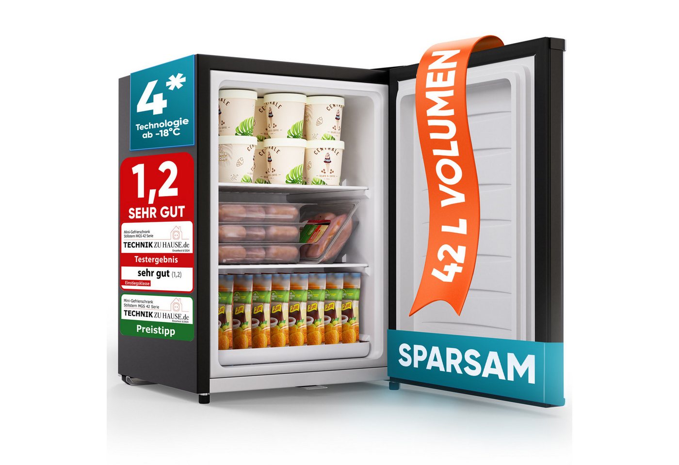 Stillstern Gefrierschrank MGS 42.3, 63.2 cm hoch, 47 cm breit, 4 Sterne Technologie Bild 3