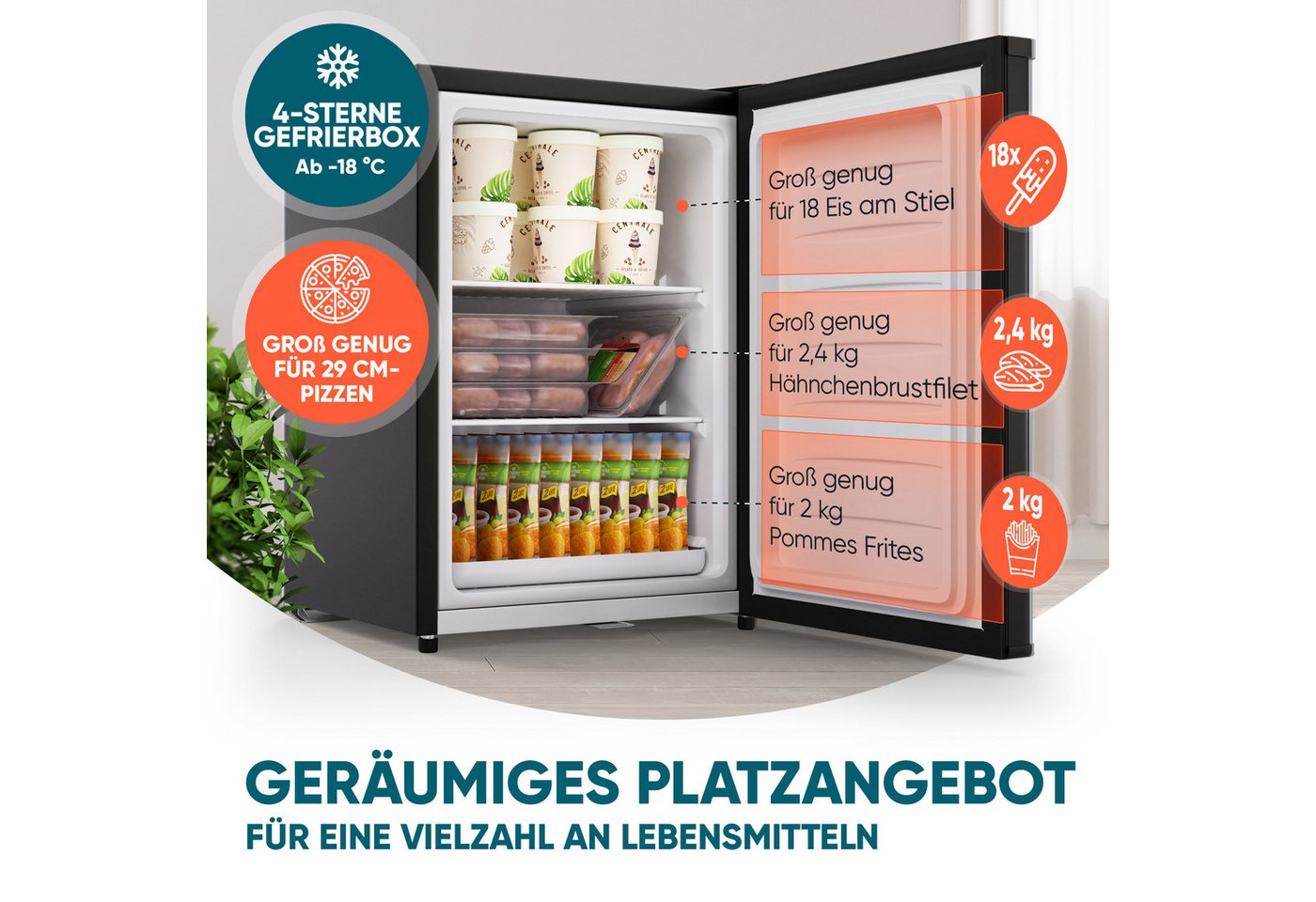 Stillstern Gefrierschrank MGS 42.3, 63.2 cm hoch, 47 cm breit, 4 Sterne Technologie Bild 4