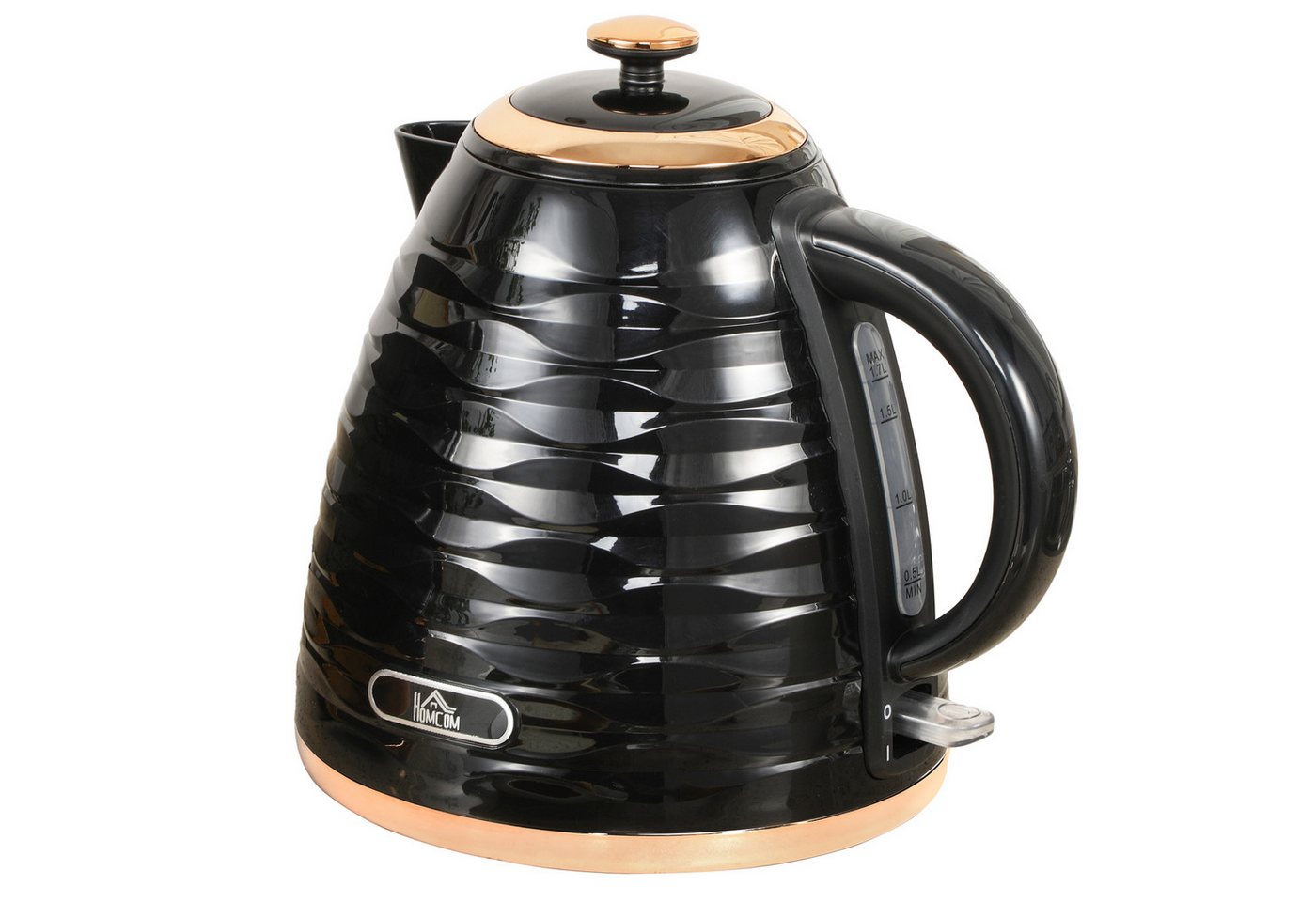 HOMCOM Wasserkocher Schnellkochfunktion, BPA-frei, Wasserkocher, 360° Drehbasis, 1.7 l, 2200 W, Kalkfilter, automatische Abschaltung, Trockenlaufschutz Bild 3