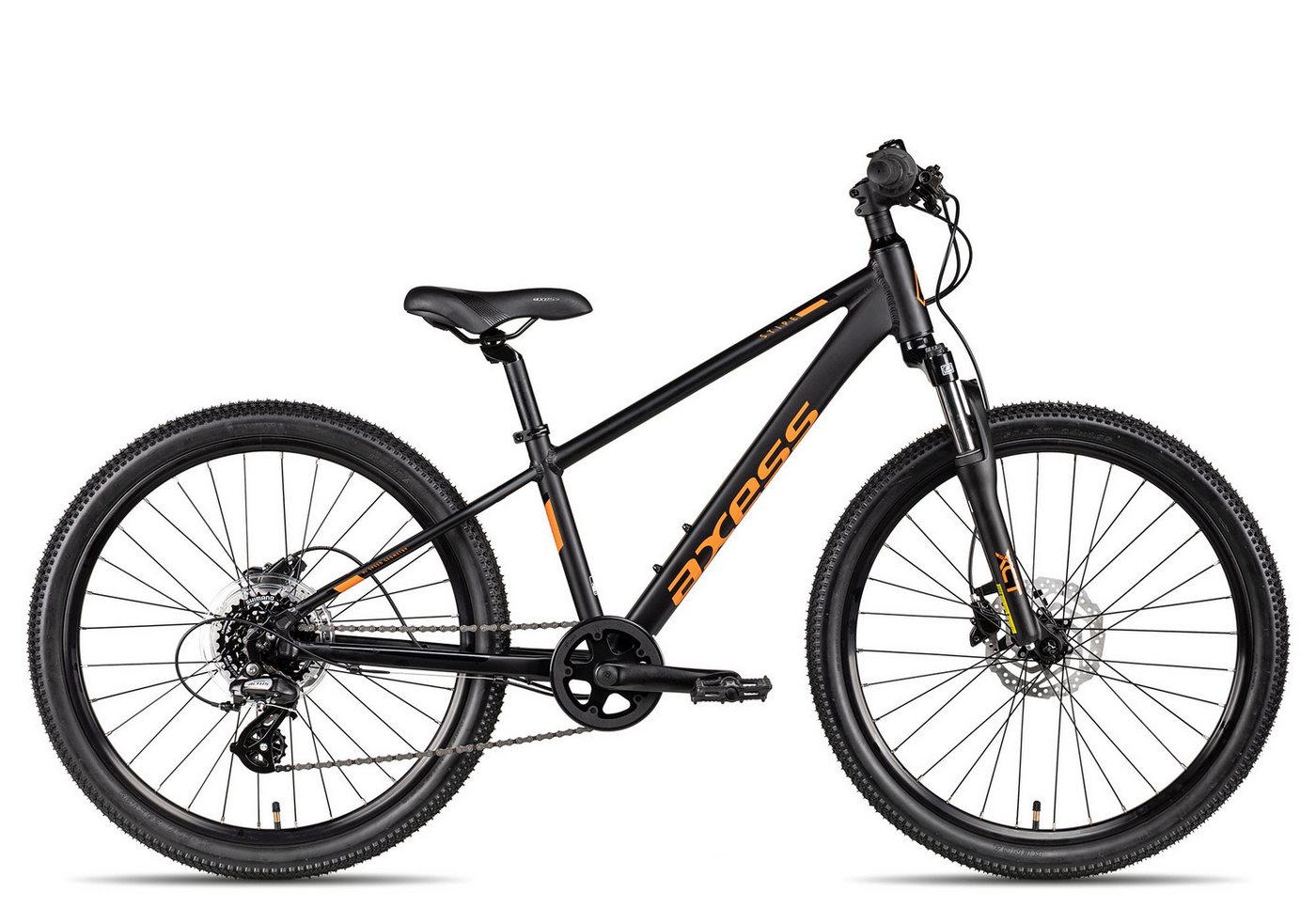 Axess Mountainbike Axess Stipe 24 Pro, 7 Gang Shimano Altus RD-M-310 Schaltwerk, Kettenschaltung, hydraulische Scheibenbremse schwarz/grau Bild 2