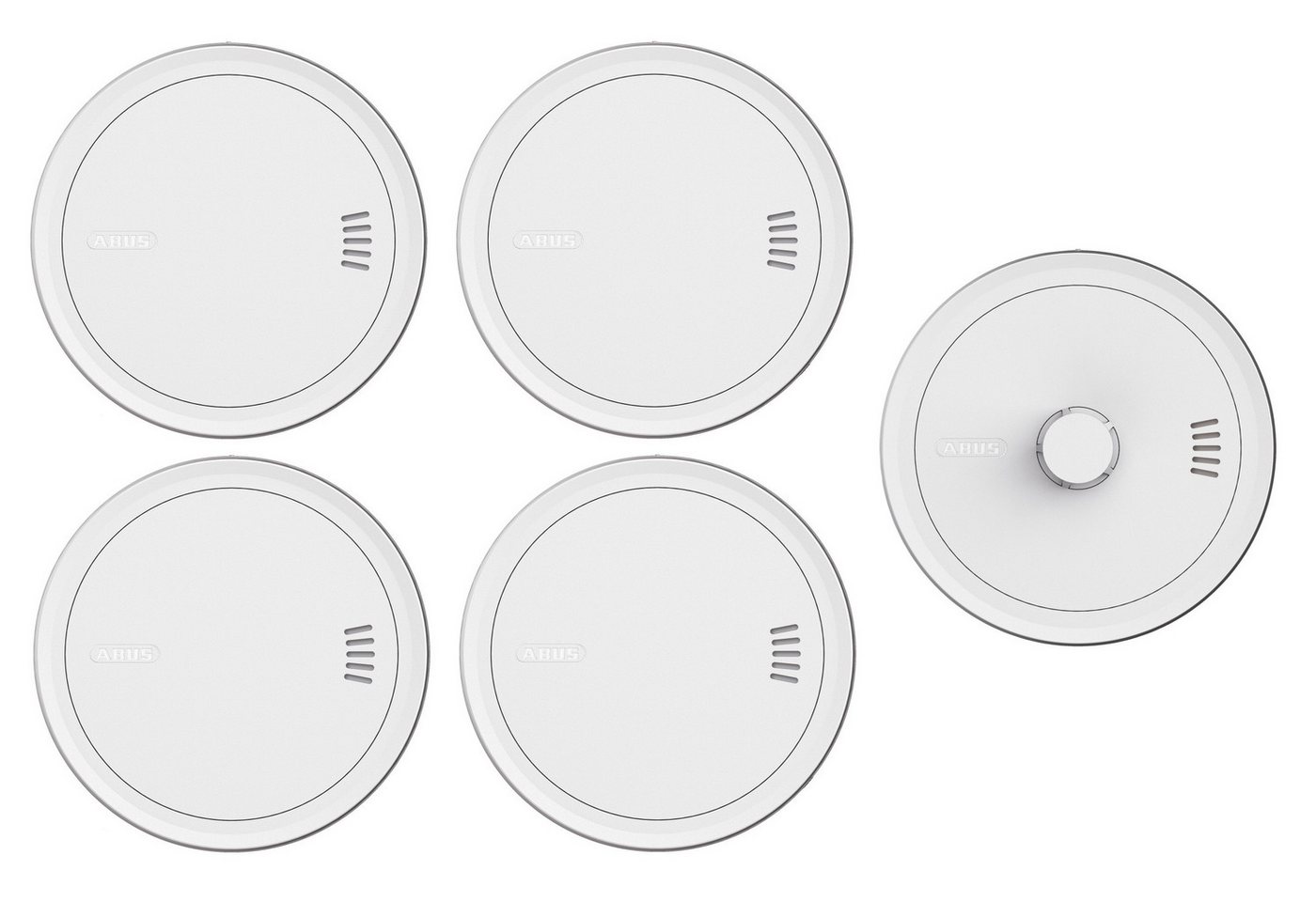 ABUS Rauchmelder PREFIRA CONNECT - vernetzbar - 4er Set + PREVARO CONNECT Rauchmelder (3-fache Fehlalarm-Reduzierung: für langfristig präzise Rauchdetektion)