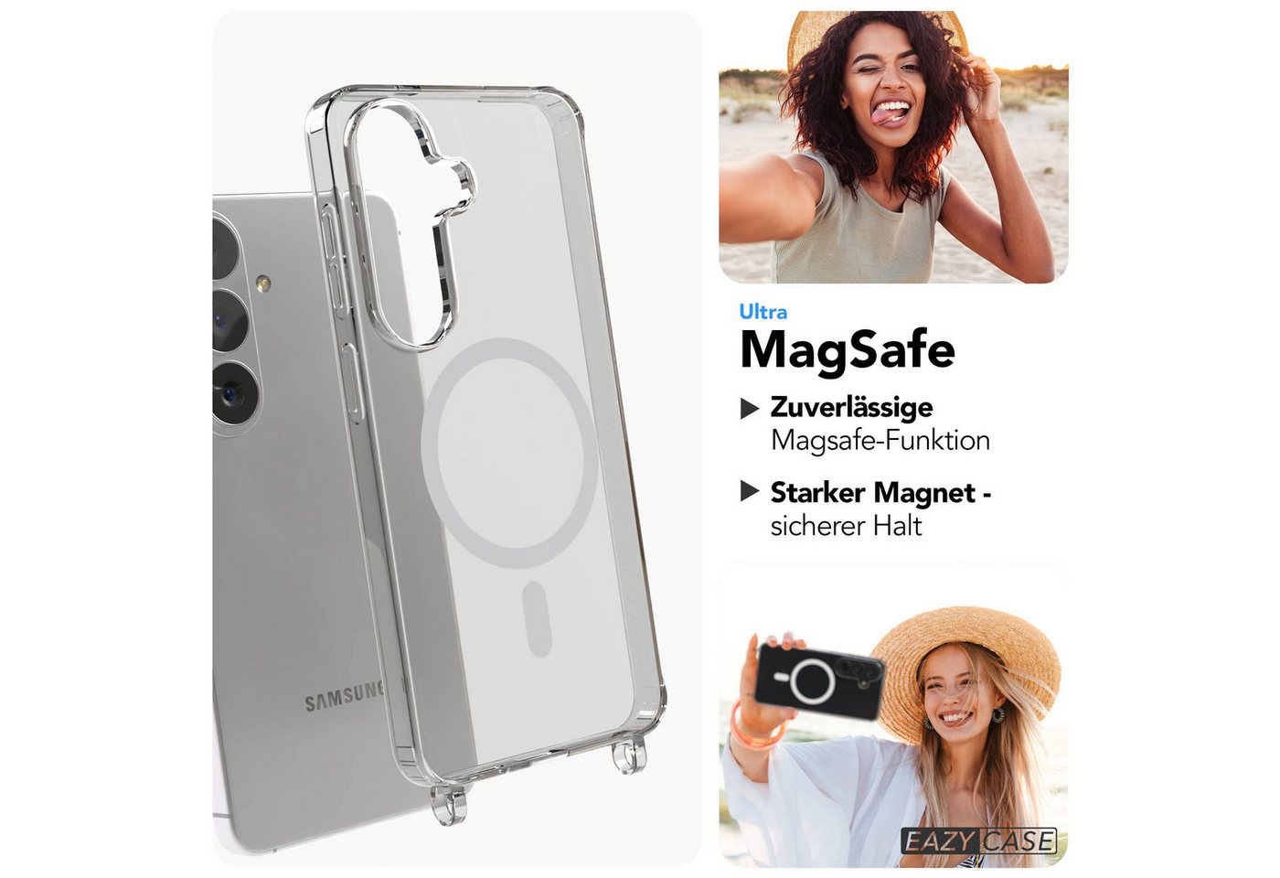 EAZY CASE Handykette mit Magsafe Hülle für Samsung Galaxy S26 6,3 Zoll, Magsafehülle Kette zum Umhängen mit Umhängeband mit Riemen Unicorn Bild 2