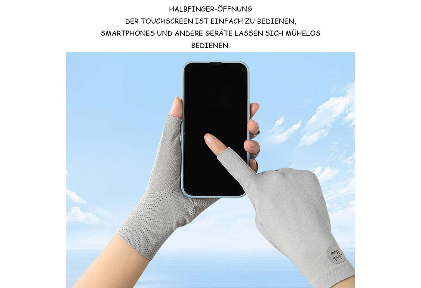 Oemmn Fahrradhandschuhe Damen UV Sonnenschutz Handschuhe, Sommer Touchscreen Bild 2