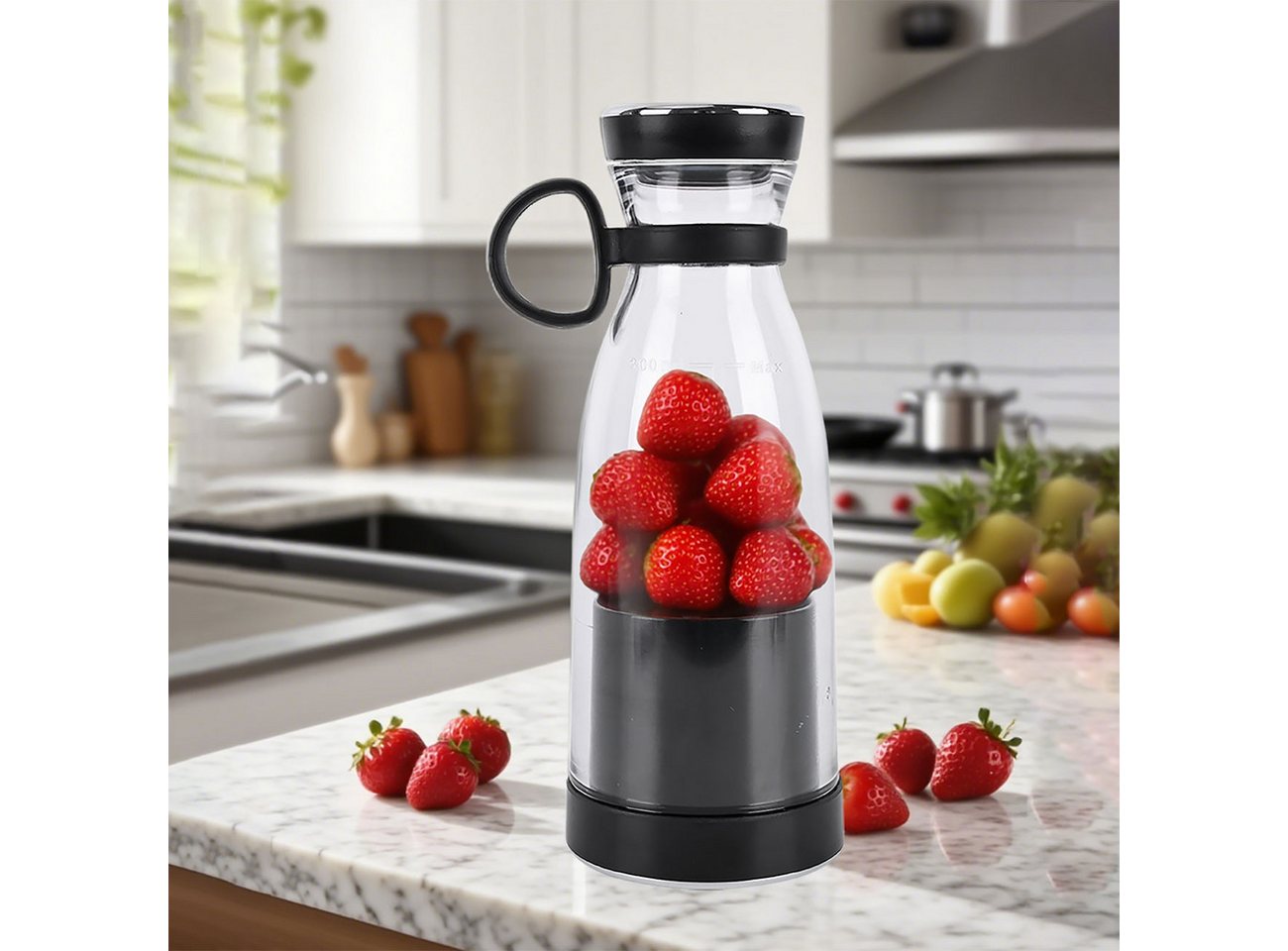 shop'n smile ideoon Smoothie-Maker Vitamin-Kick Mixer mit Akku, trendig, kompakt & leistungsstark, 120 W, 300ml, für unterwegs & Fitness Bild 4