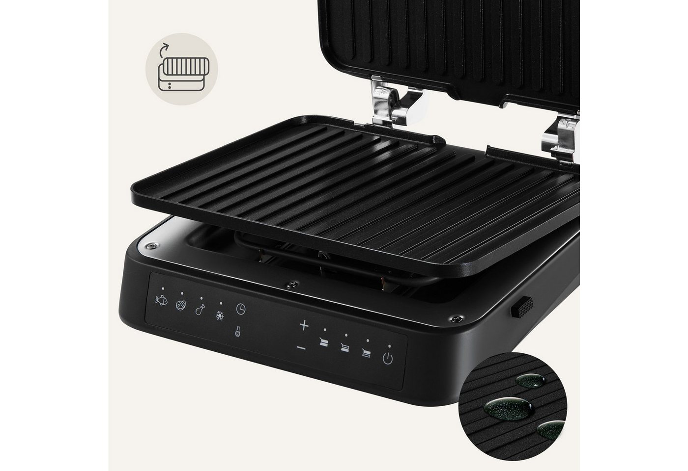 Zeegma Kontaktgrill GRILL CHEF 3.0, 2000 W, 2000 W/4 Programme/abnehmbare Platten/180°/Timer Bild 3