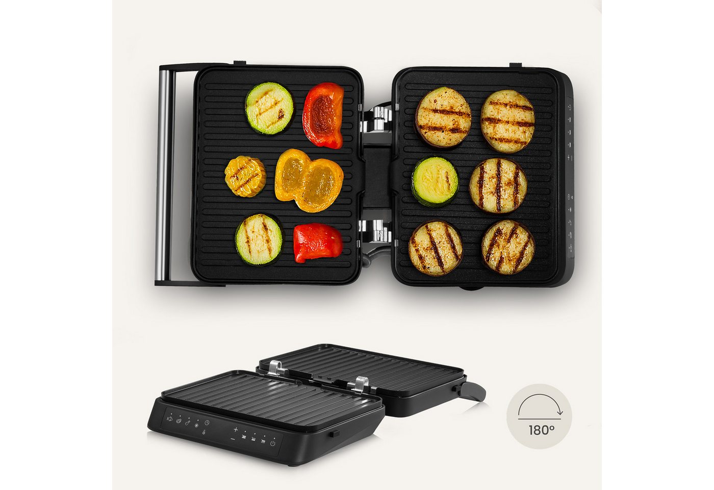 Zeegma Kontaktgrill GRILL CHEF 3.0, 2000 W, 2000 W/4 Programme/abnehmbare Platten/180°/Timer Bild 5