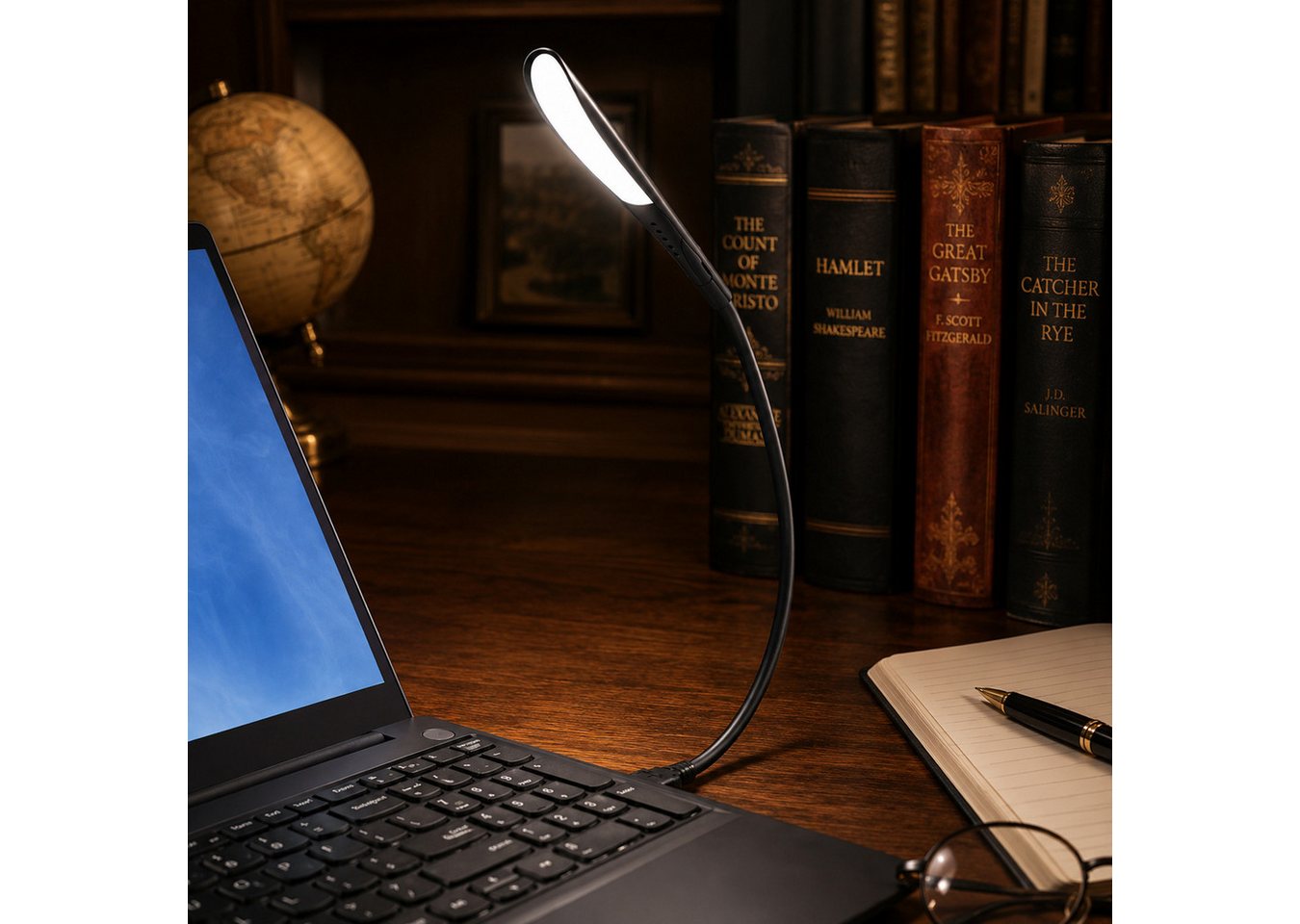 Bolwins USB-Lampion H47C USB LED-Lampe Schwanenhals 1,5W für Laptop Notebook, dimmbar LED (Einzelset, 1-St., 1x USB LED Lampe 1,5W mit 14 LEDs und Touchschalter) Bild 5