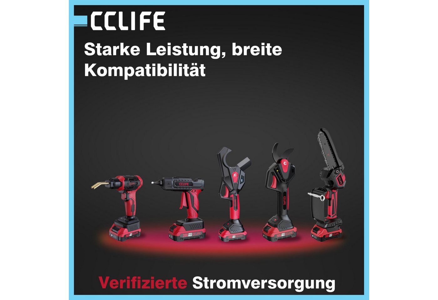 CCLIFE CCLIFE 20V Lithium Ionen Akku 2Ah 2000mAh Systemakku fuer Werkzeuge Akku Starter-Set Bild 3