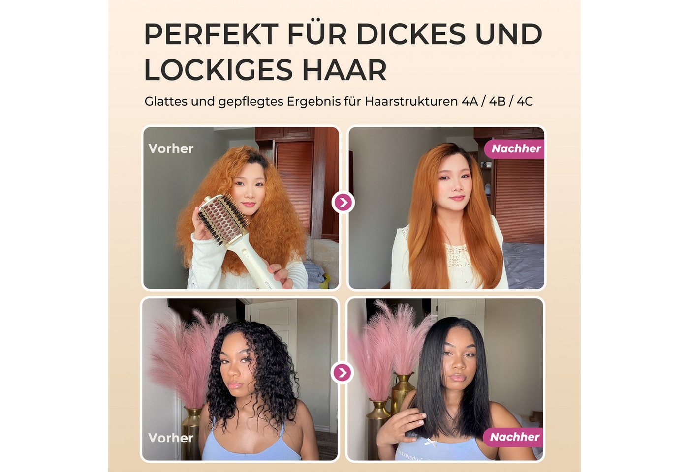 GOMYTH Warmluftbürste V1 5-in-1-Heizkamm und Föhnbürste Bild 2