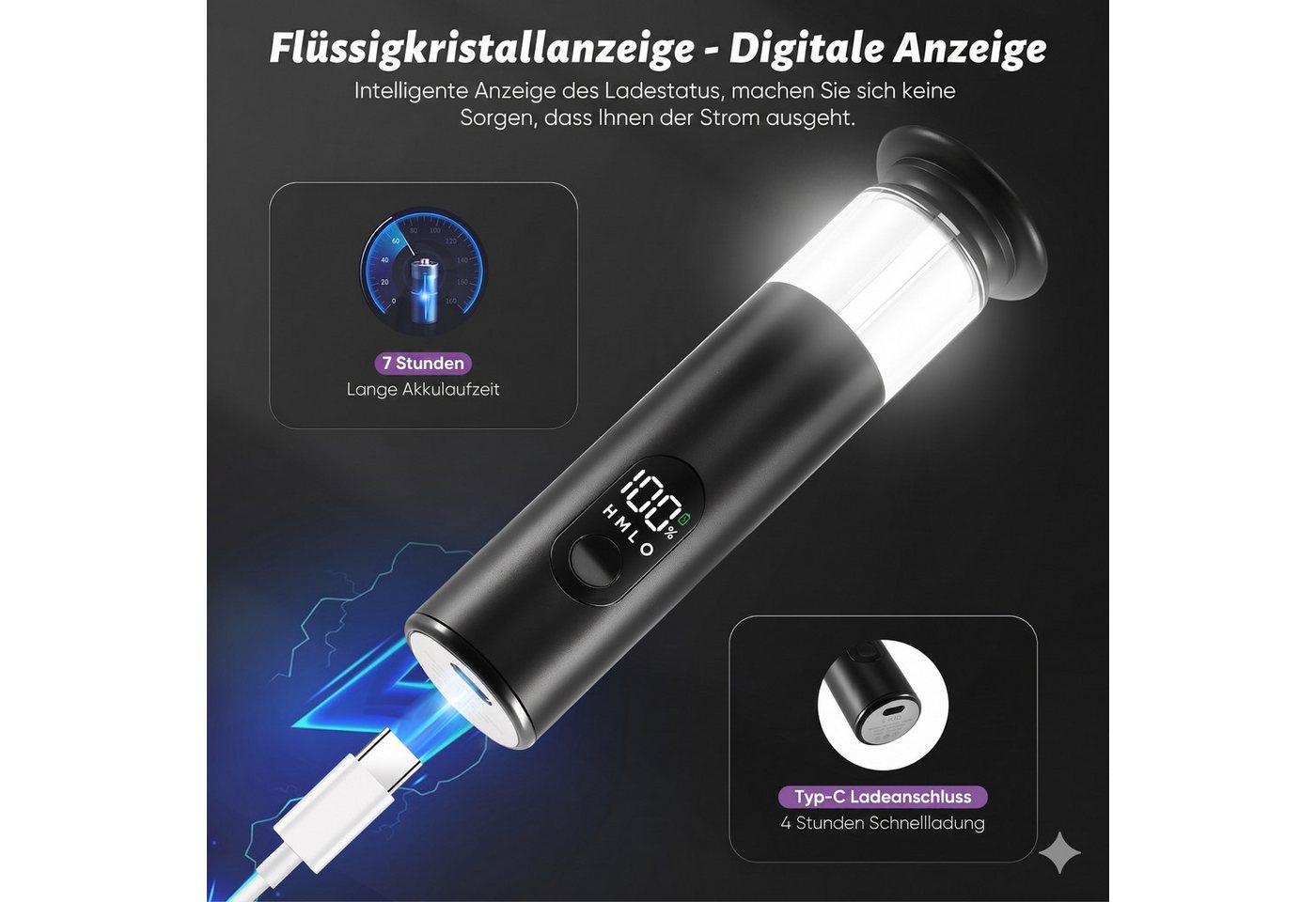 i@home Elektrischer Hornhautentferner, 1-tlg., 3 Geschwindigkeiten, 70 Aufsätze (60 Schleifpads + 10 Polierringe), 2-in-1 Elektrische Fußfeilen, Fußpflege-Set für trockene, rissige Haut Bild 3