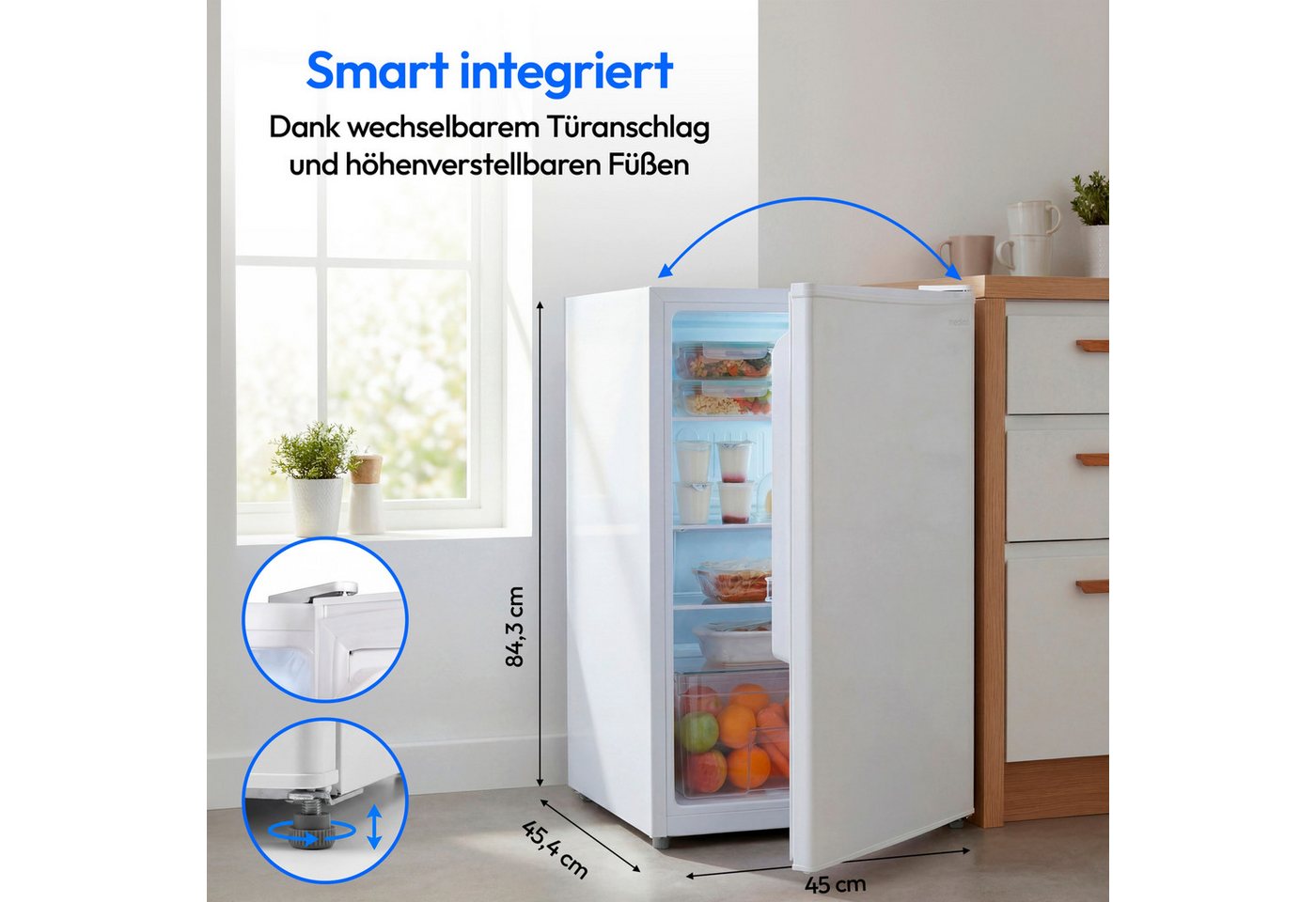 Medion® Kühlschrank MD370009, 84.5 cm hoch, 45 cm breit, LM76E Bild 3