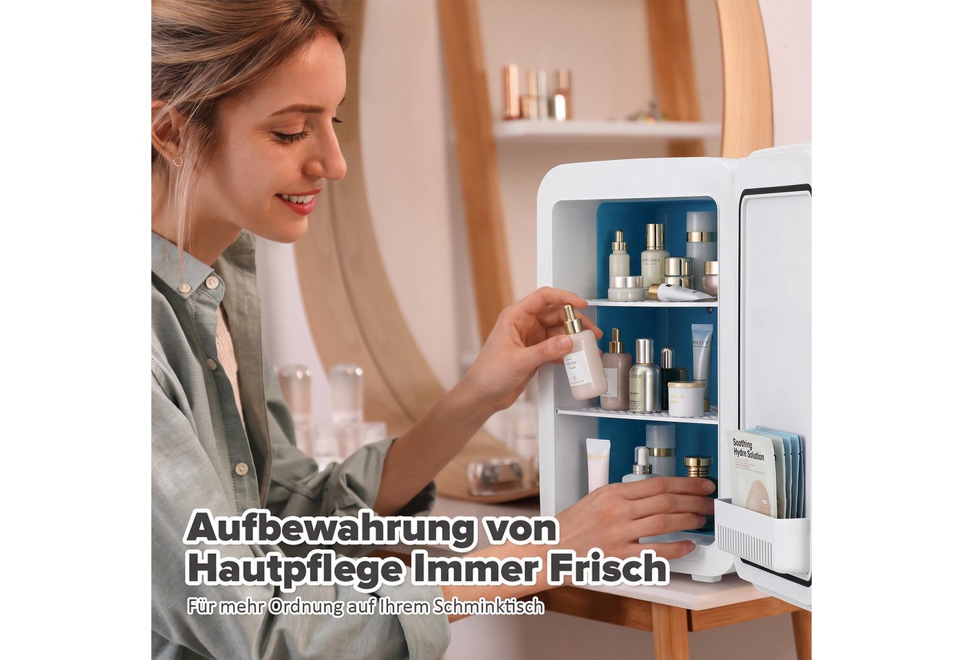 Rebonique Table Top Kühlschrank AQ-22L, 15L/21 Dosen Mini Kühlschrank, 17°C unter Umgebungstemperatur - 65°C Bild 2