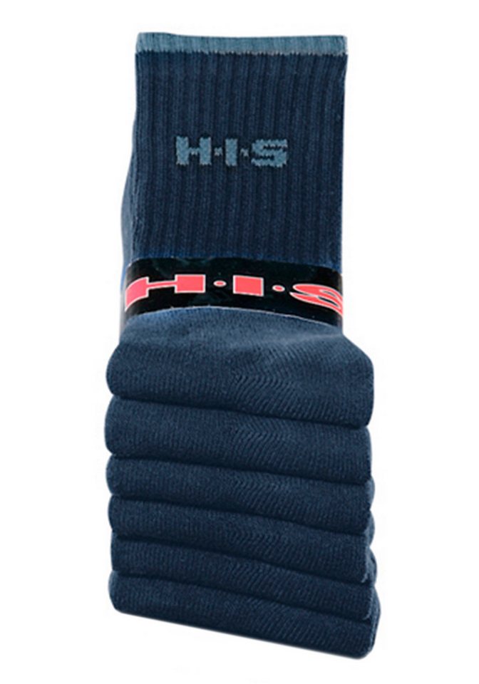 H.I.S Sportsocken Tennissocken Damen Herren Laufsocken (Packung, 6-Paar, Crew Socks Gr. 35-38 bis 47-48) mit Frottee & verstärkten Belastungszonen Bild 5