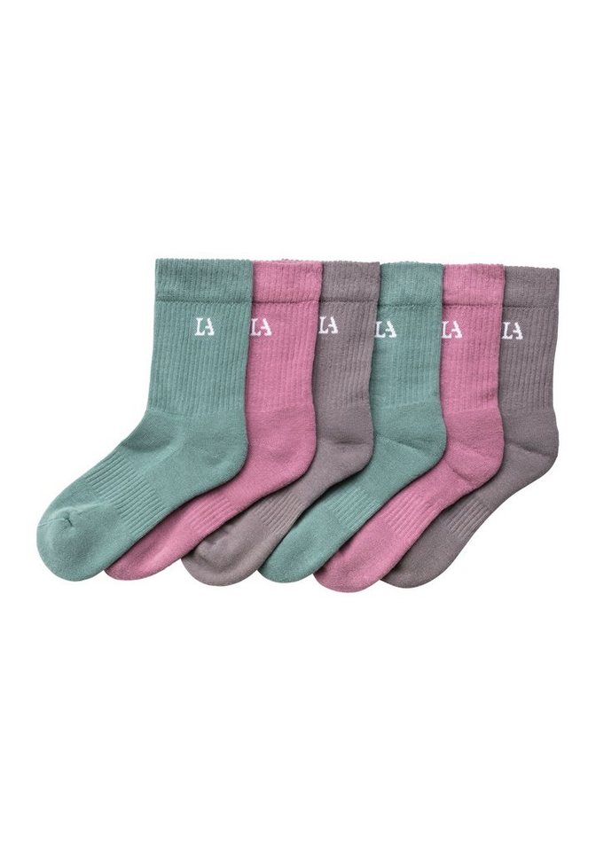 LASCANA ACTIVE Tennissocken Sportsocken Damen, Laufsocken, Wandersocken (Packung, 6-Paar, Crew Socken) mit Baumwoll Frottee Bild 3