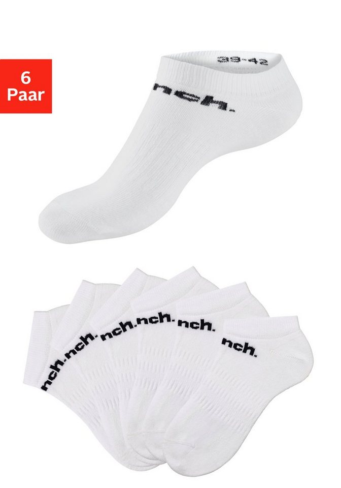 Bench. Sportsocken Damen Herren Sneaker Socken, Laufsocken niedrige Socken (Packung, 6-Paar, Gr. 32-38 bis 47-48) Sneakersocken mit klassischem Logoschriftzug
