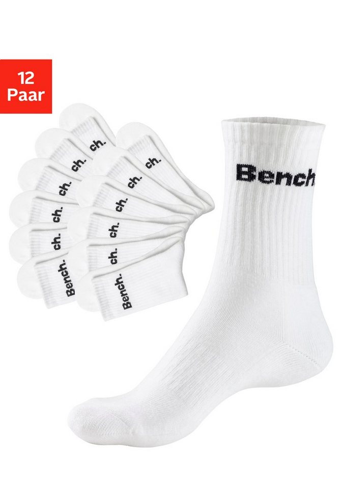 Bench. Tennissocken Damen Herren Sportsocken, Laufsocken, (Packung, 12-Paar, Crew-Socken, Großpackung) mit Fuß Polsterung, Baumwoll Frottee Bild 4