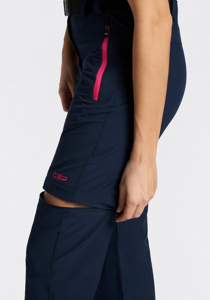 CMP Zip-off-Hose WOMAN ZIP OFF PANT (Set, mit Gürtel) mit Reißverschlusstaschen, elastisches Material, schnell trocknend
