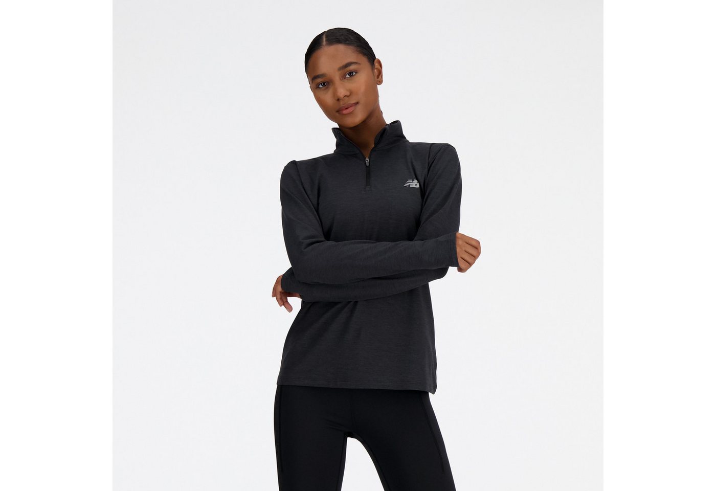 New Balance Laufshirt SPORT ESSENTIALS SPACE DYE 1/4 ZIP hochschließender Kragen, mit 1/4-Reißverschluss, Kurzarm Bild 4