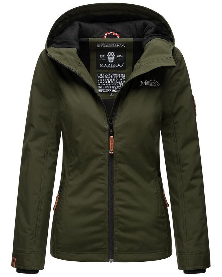 Marikoo Outdoorjacke Brombeere Sportliche Übergangsjacke mit Kapuze und schützendem Kragen