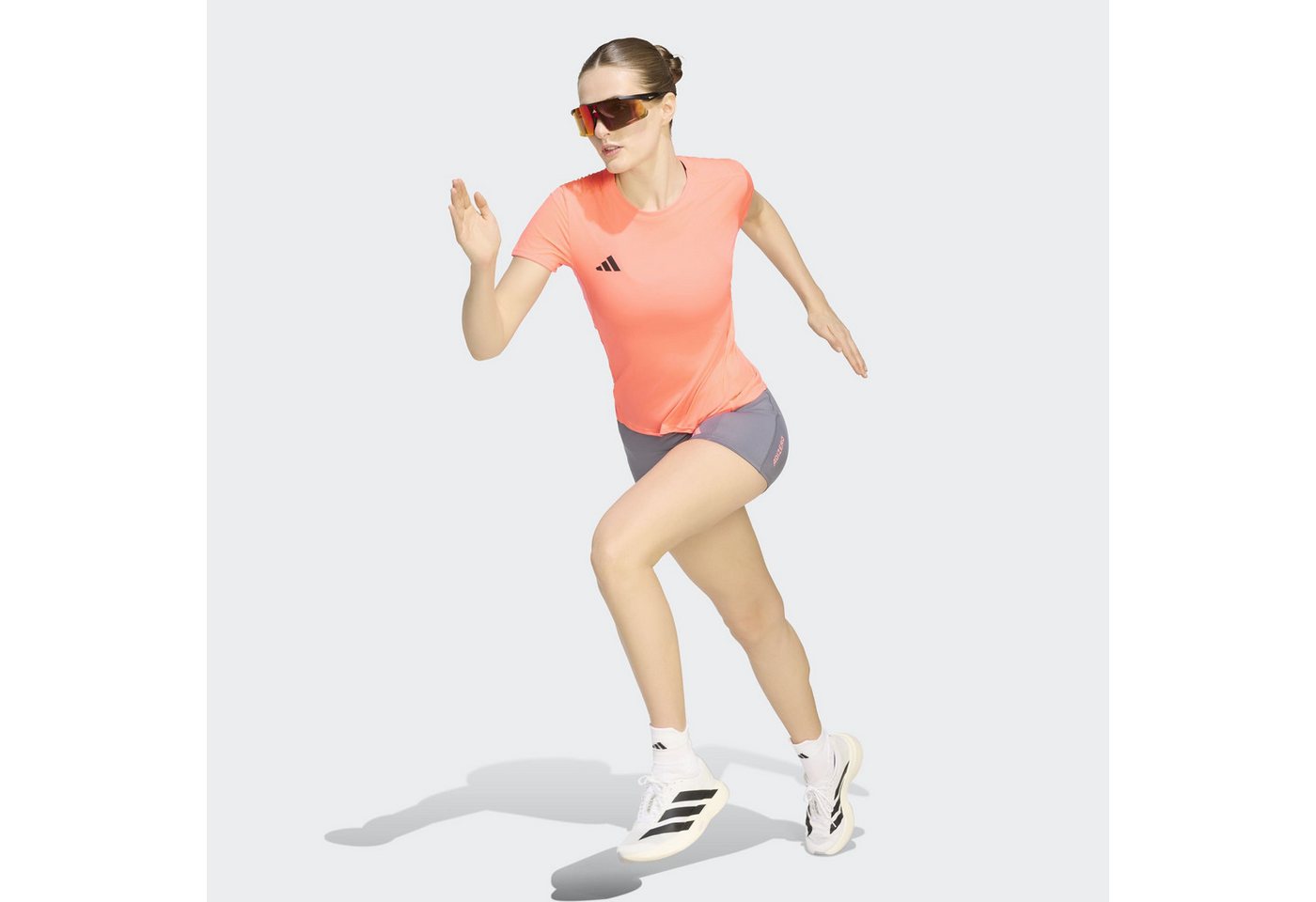 adidas Performance Laufshirt ADIZERO E TEE für Erwachsene, ohne Verschluss, mit Rundhalsausschnitt