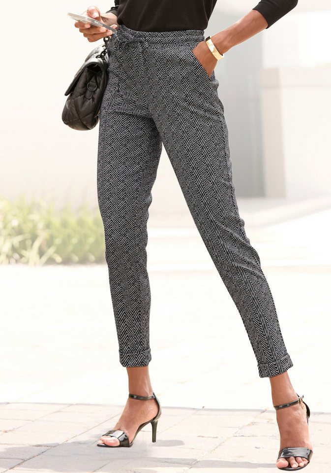 Vivance by Lascana Jogger Pants aus bequemen Stretchstoff mit Zickzack-Muster, Schlupfhose, Gummibund, Sommerhose Bild 4