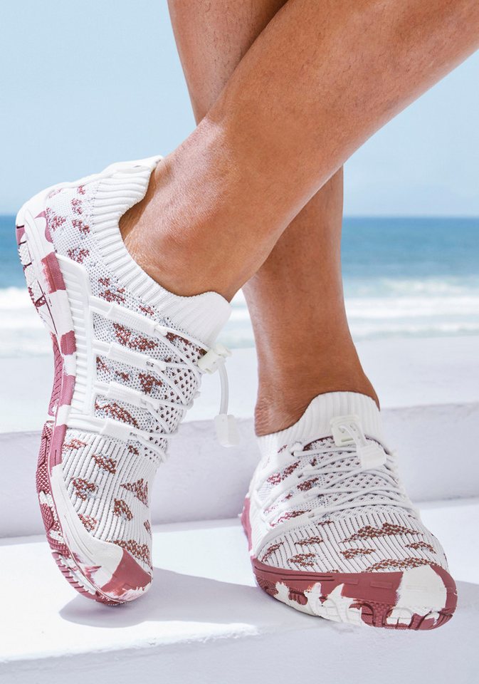 Venice Beach Badeschuh, Slipper, Barfußschuh, Badelatsche, Badeschlappe Aquaschuh Wasserschuh mit elastischen Bändern, schnelltrocknend, VEGAN