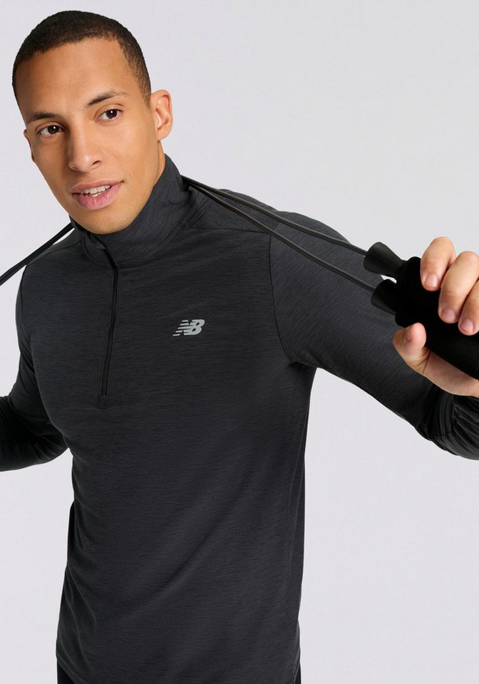 New Balance Laufshirt Space Dye 1/4 Zip mit Label