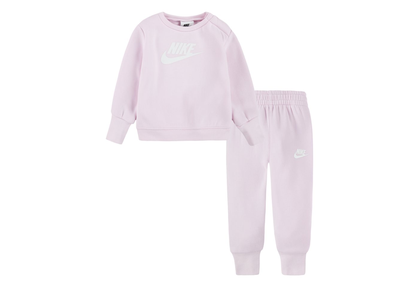 Nike Sportswear Jogginganzug NKN SUSTAINABLE CREW SET (Set, 2-tlg), für Babys, mit Druckknöpfen an der Schulter, aus Polyester, unifarben