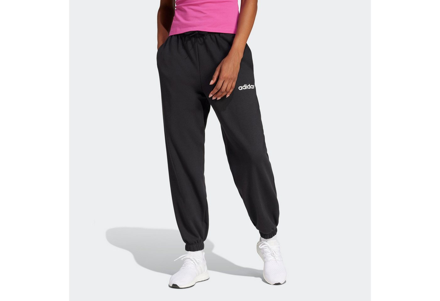 adidas Sportswear Sporthose ESSENTIALS LINEAR FRENCH TERRY CUFFED mit lockerem Schnitt, aus weichem French Terry Bild 5