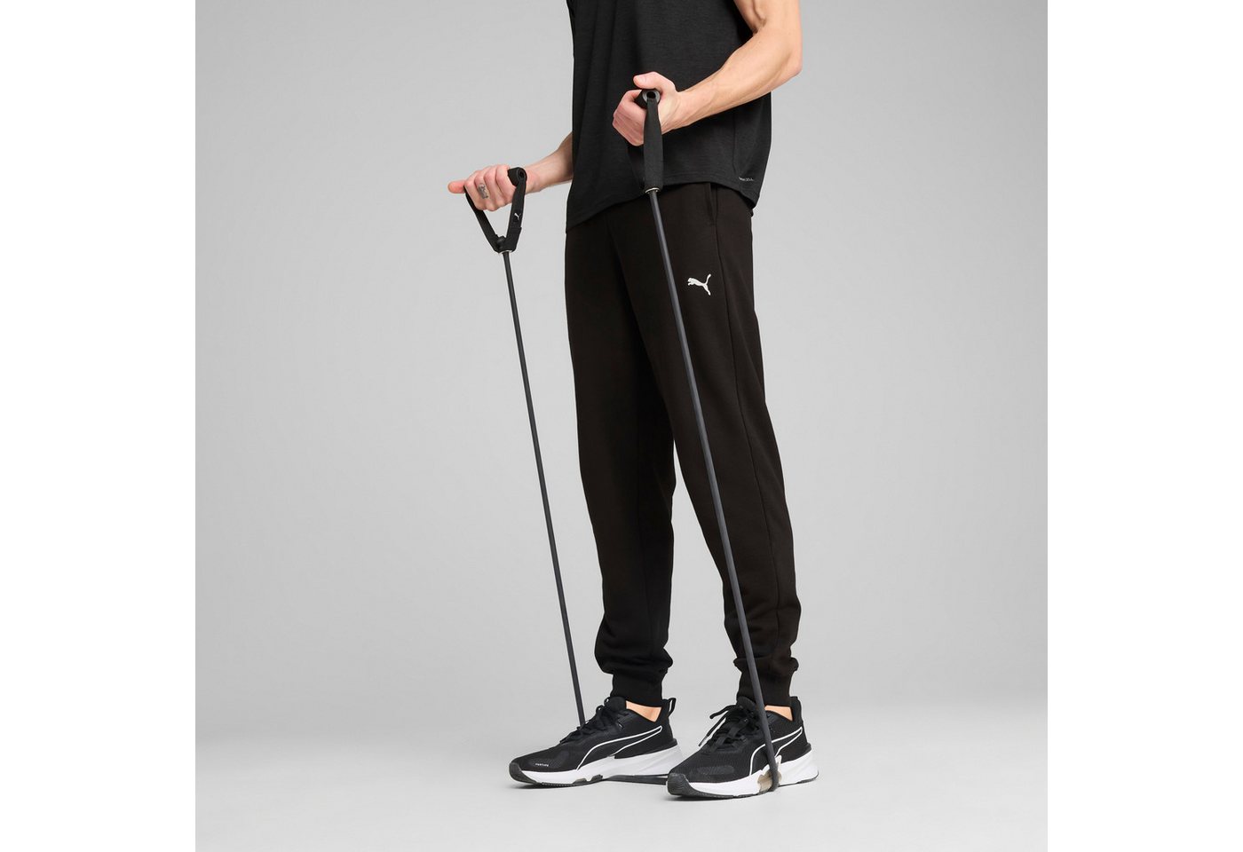 PUMA Trainingshose M TAD ESSENTIALS FRENCH TERRY JOGGER für Training, mit elastischem Bund, mit offenen Eingrifftaschen