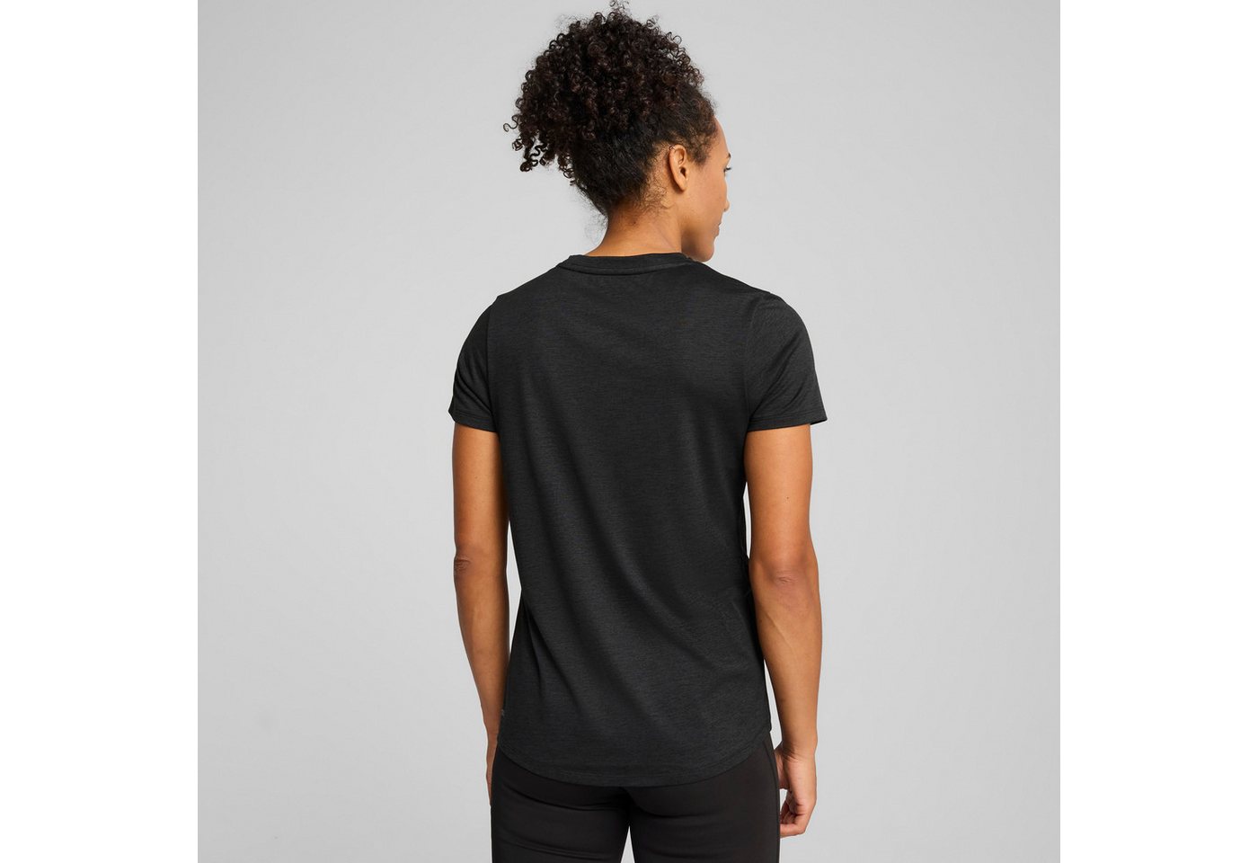 PUMA Trainingsshirt W TAD ESSENTIAL HEATHER TEE mit kleinem Logo auf der Brust, Kurzarm, in normaler Länge Bild 5