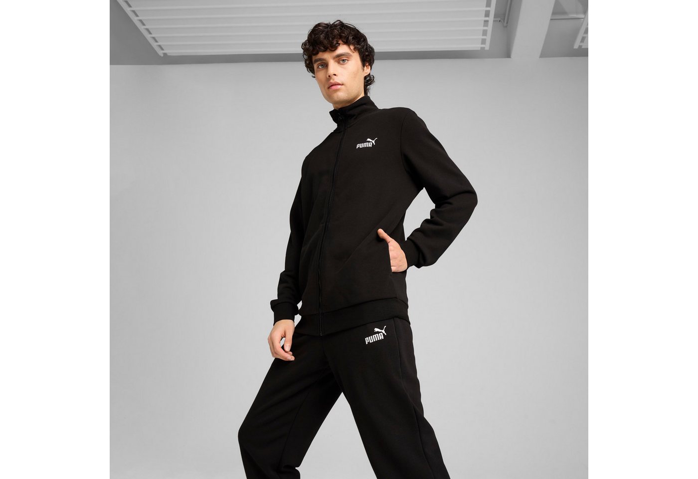 PUMA Trainingsanzug ESS NO1 LOGO TR KNITTED SUIT (2-tlg), zweiteiliges Set, mit hohem Kragen, mit gerippten Bündchen Bild 2