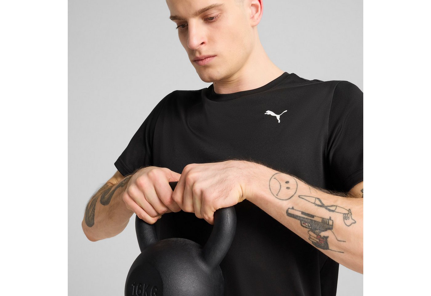 PUMA Trainingsshirt M TAD ESSENTIALS SOLID CAT TEE LC SMALL CAT ergonomischer Schnitt, Kurzarm, Trainings-T-Shirt Bild 5