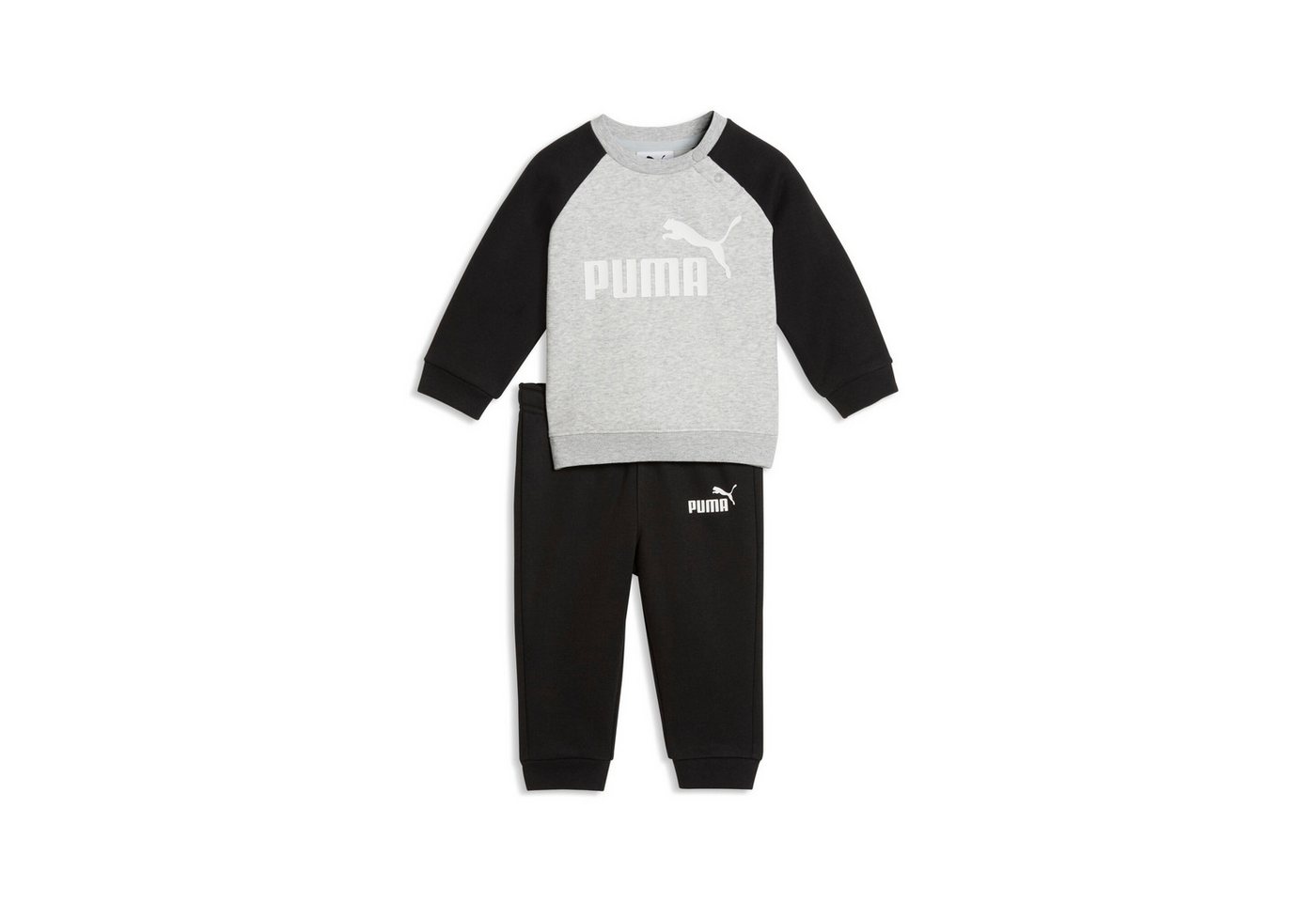 PUMA Trainingsanzug MINICATS ESS RAGLAN CREW SET FL INF (2-tlg), 2-teilig, mit Rundhalsausschnitt, mit innenliegendem Kordelzug