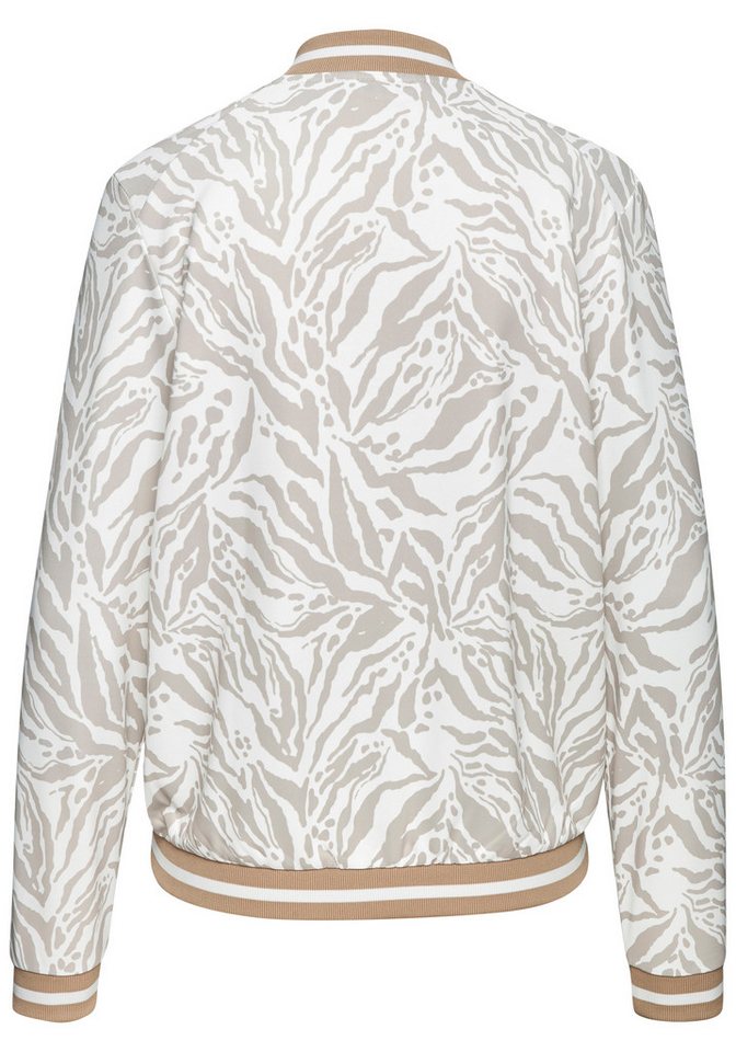Venice Beach Trainingsjacke mit Animalprint, mit Reißverschluss und gestreiften Bündchen Modische Sportjacke, leichte Übergangsjacke, sportlich-chic