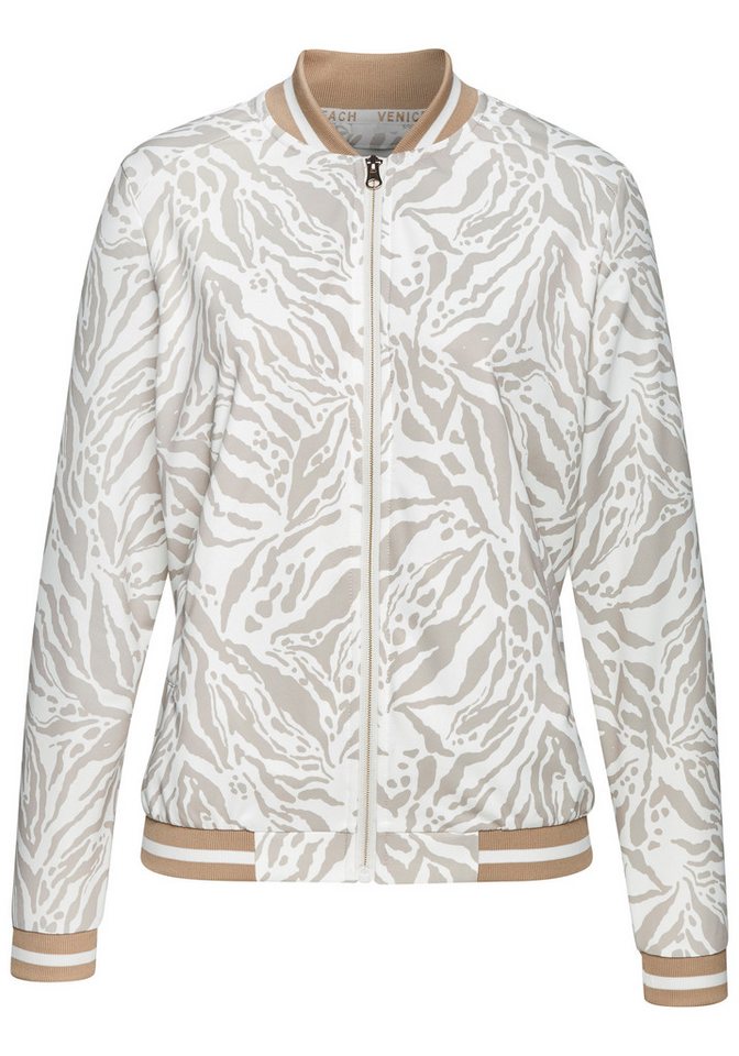 Venice Beach Trainingsjacke mit Animalprint, mit Reißverschluss und gestreiften Bündchen Modische Sportjacke, leichte Übergangsjacke, sportlich-chic Bild 3