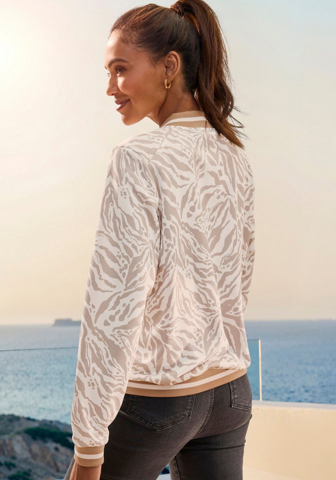 Venice Beach Trainingsjacke mit Animalprint, mit Reißverschluss und gestreiften Bündchen Modische Sportjacke, leichte Übergangsjacke, sportlich-chic Bild 4