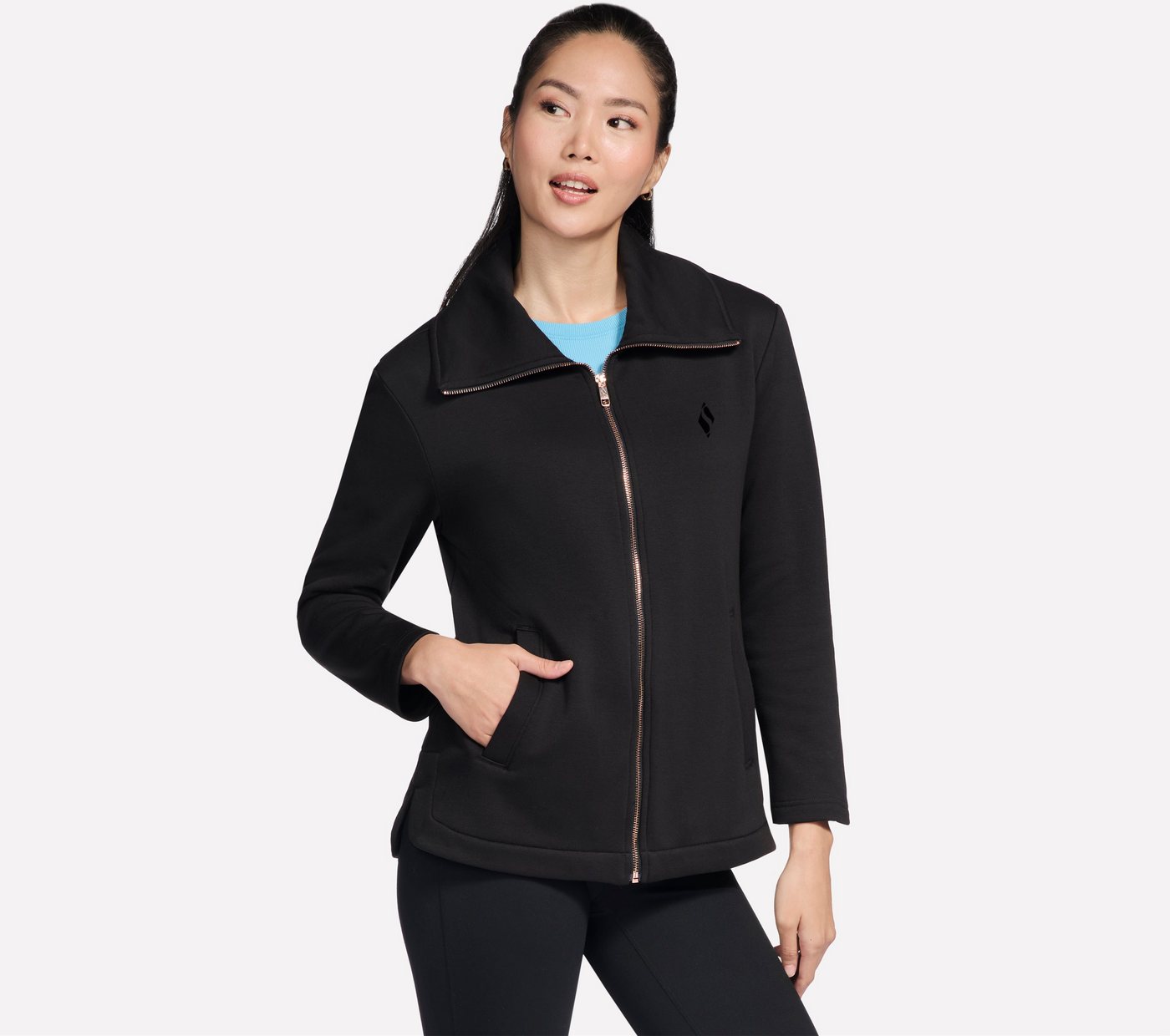 Skechers Trainingsjacke GOSNUGGLE TUNIC FZ JACKET langärmliges Design, mit breitem, umklappbarem Kragen Bild 2