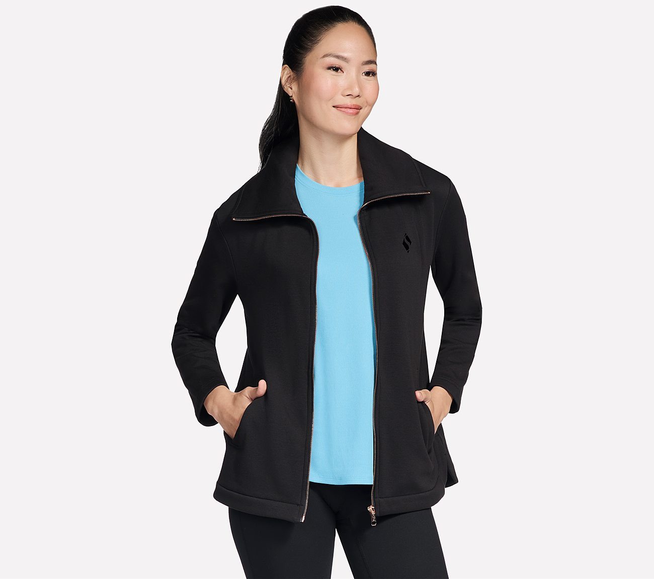 Skechers Trainingsjacke GOSNUGGLE TUNIC FZ JACKET langärmliges Design, mit breitem, umklappbarem Kragen Bild 3