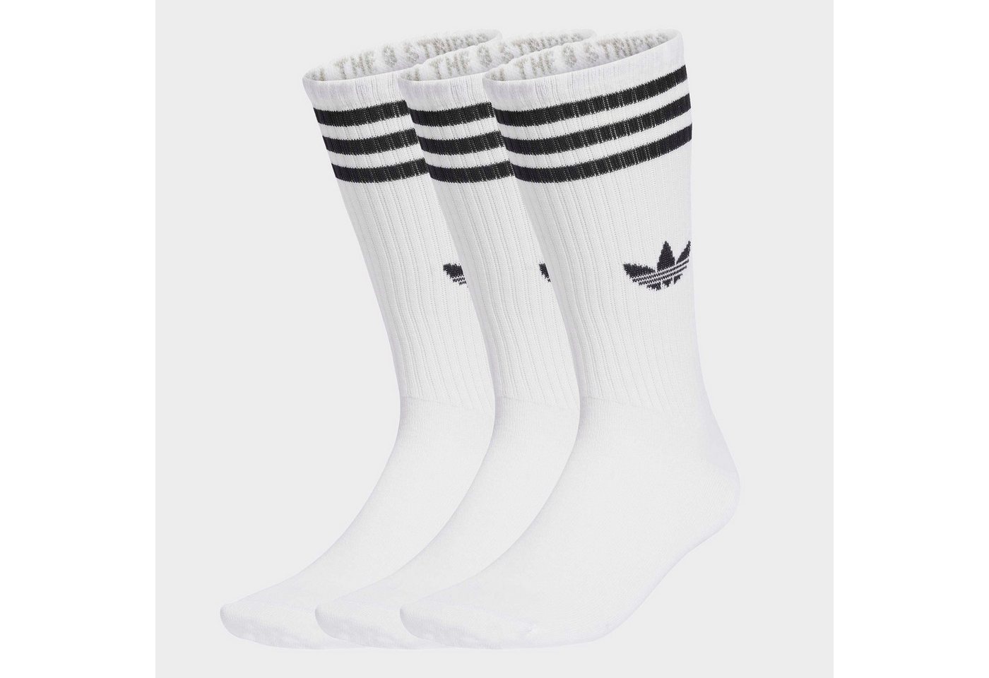adidas Originals Sportsocken 3-STREIFEN HIGH CREW, 3 PAAR (3-Paar) wadenlange Passform, 3er-Pack, für Erwachsene