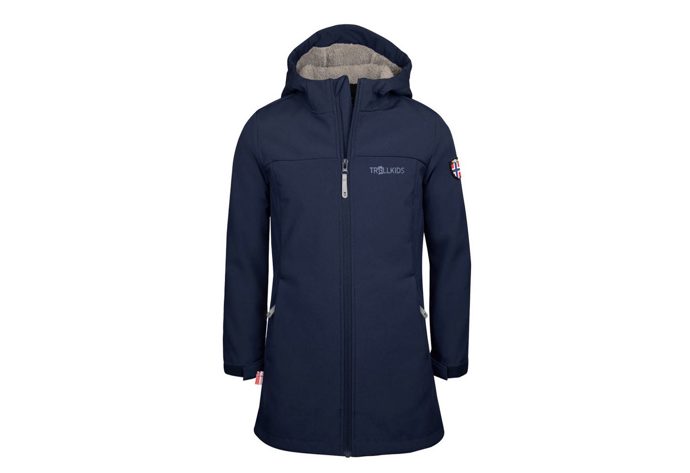 TROLLKIDS Softshellmantel GIRLS KRISTIANSAND COAT mit angeschnittener Kapuze, wasserdicht, atmungsaktiv
